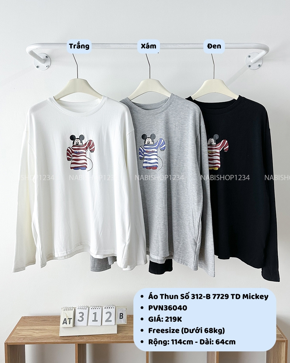 Áo Thun Số 312-B 7729 TD Mickey
