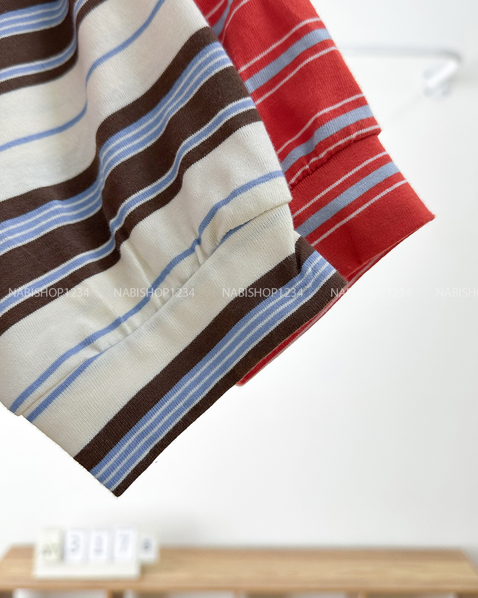 Áo Thun Số 317-B 7314 TD Oversize Sọc Tay Bo