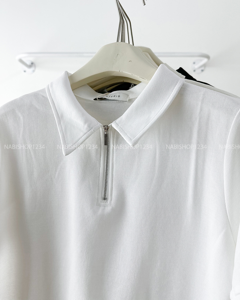 Áo Thun Số 319-B 3536 TN Polo Dây Kéo Trơn