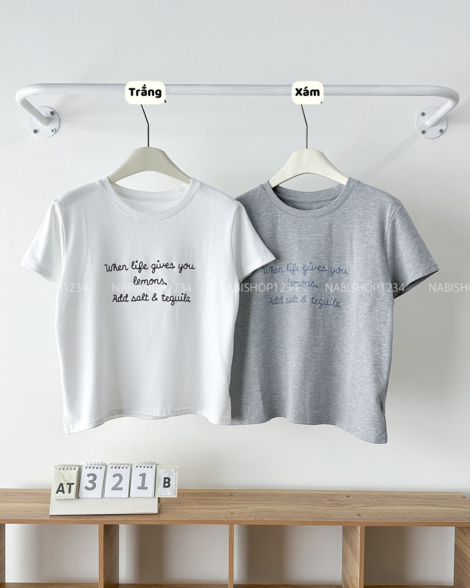 Áo Thun Số 321-B 650 TN Thêu Chữ