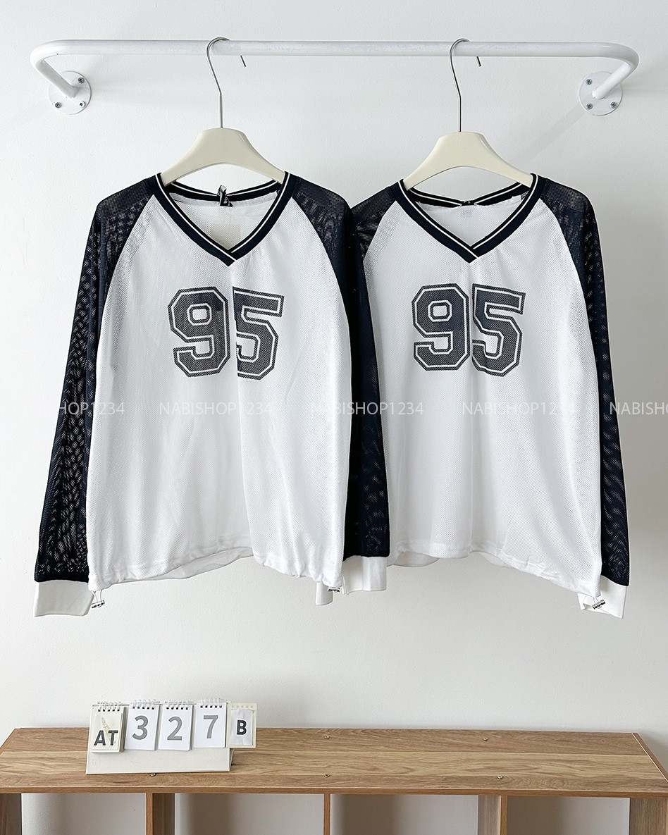 Áo Thun Số 327-B 7178 TD Cổ V Lưới 95