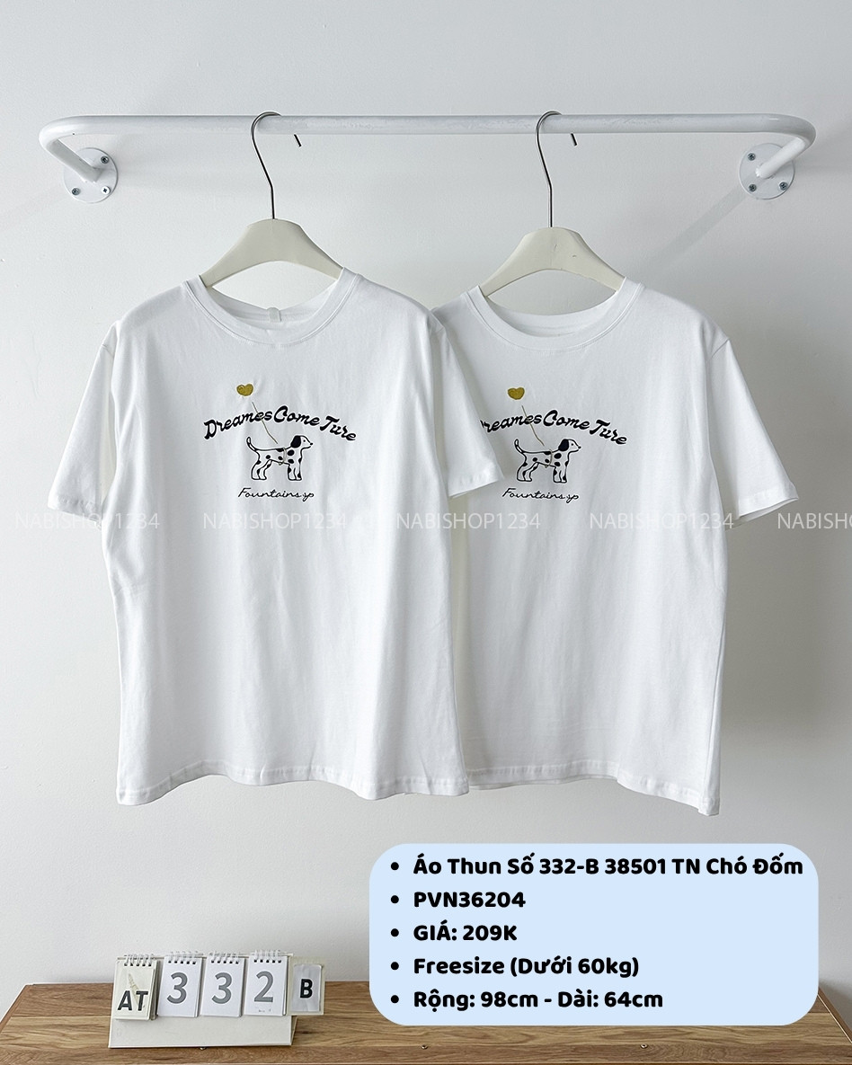 Áo Thun Số 332-B 38501 TN Chó Đốm