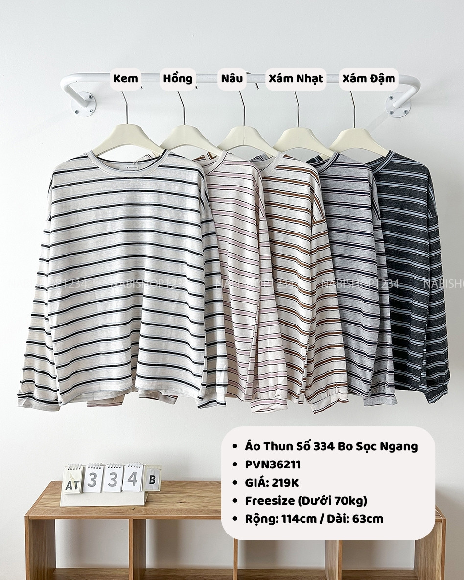 Áo Thun Số 334-B 6818 TD Bo Sọc Ngang