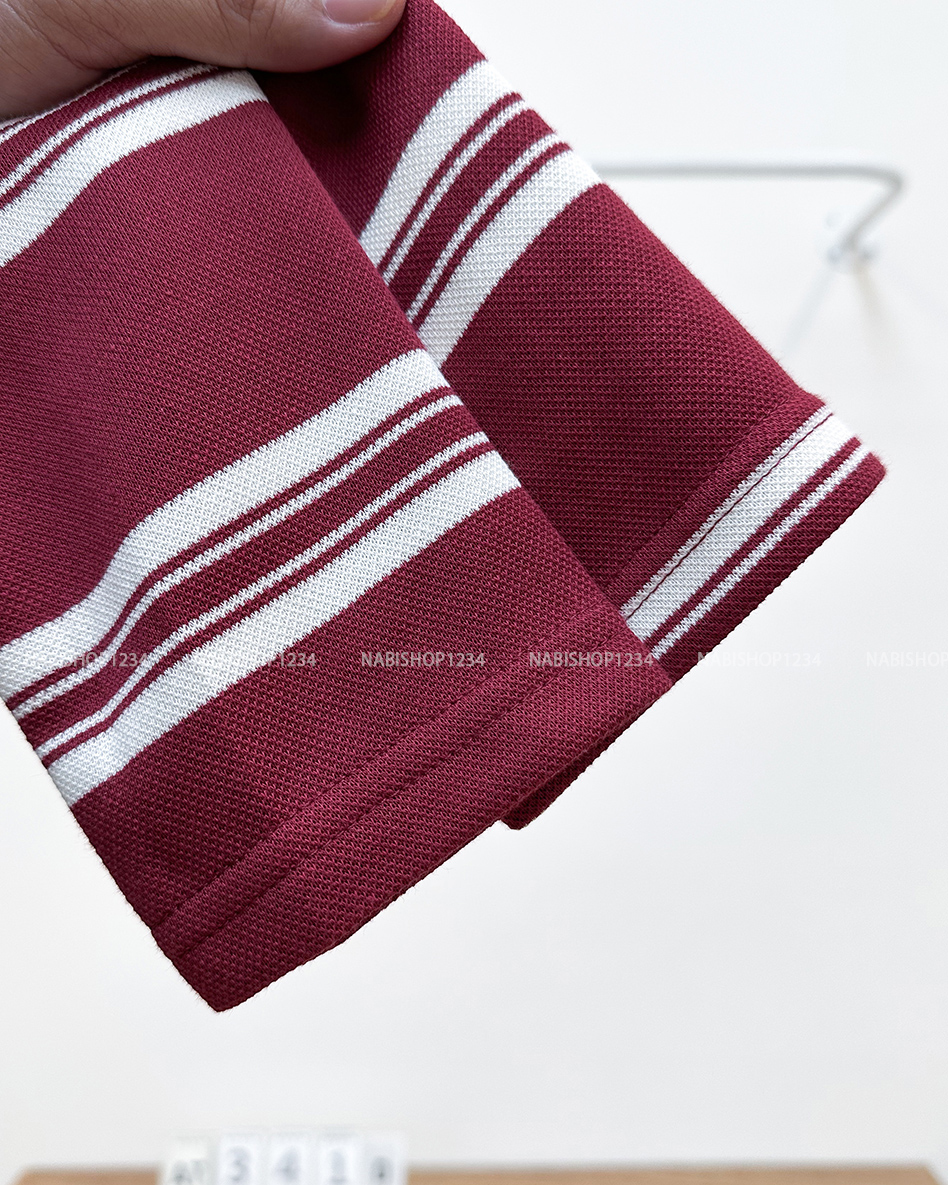 Áo Thun Số 341-D Polo Lửng Kẻ Ngang