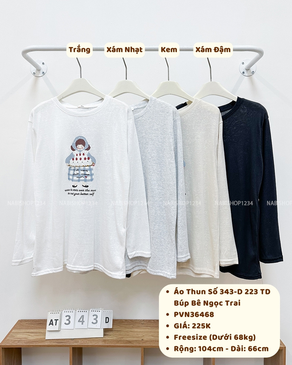 Áo Thun Số 343-D 223 TD Búp Bê Ngọc Trai