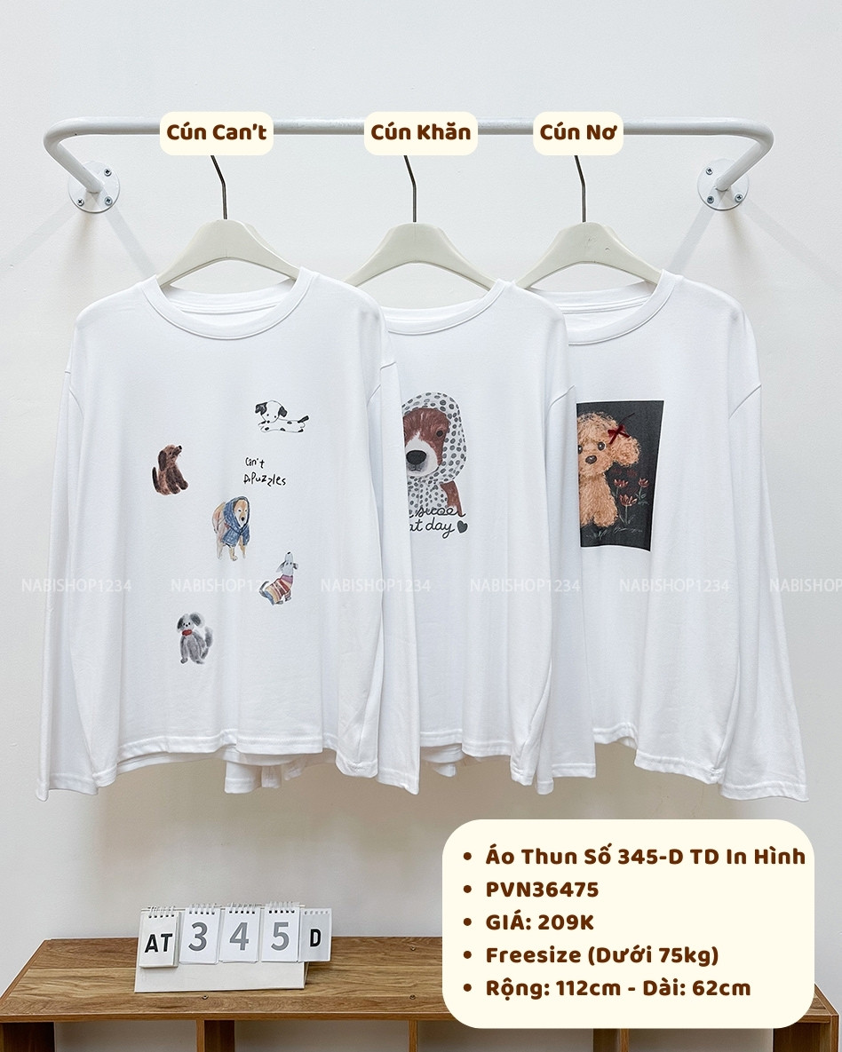 Áo Thun Số 345-D TD In Hình