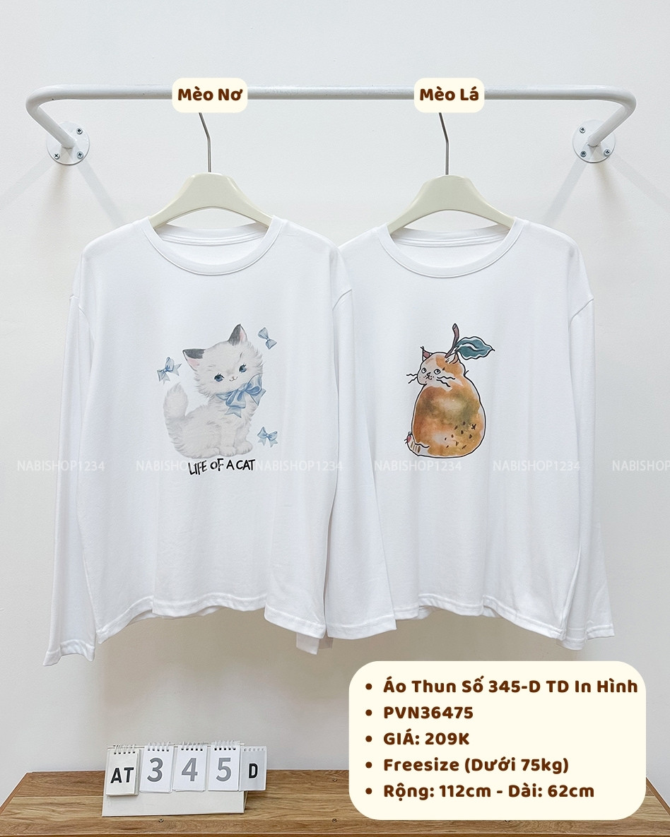 Áo Thun Số 345-D TD In Hình