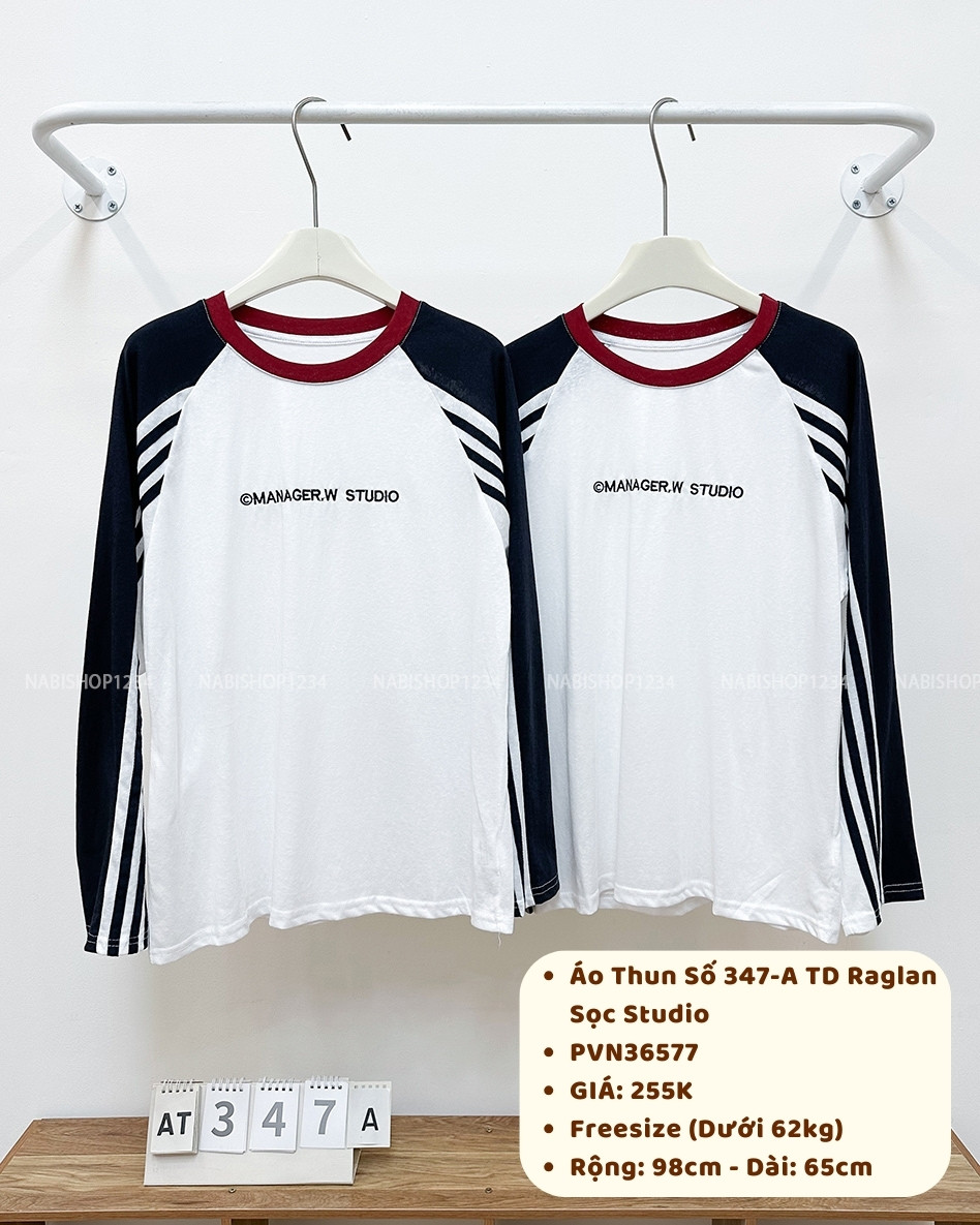 Áo Thun Số 347-A TD Raglan Sọc Studio
