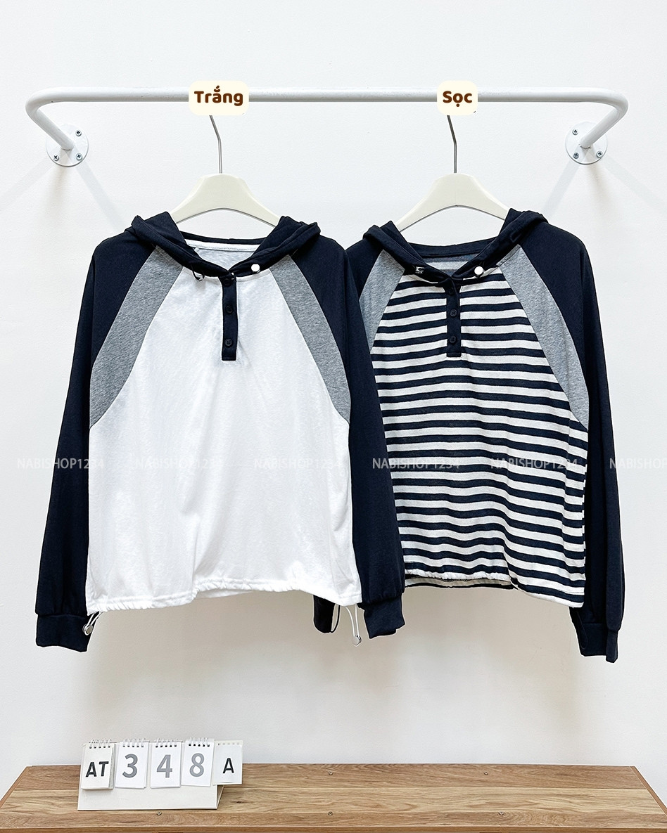 Áo Thun Số 348-A TD Raglan Mũ