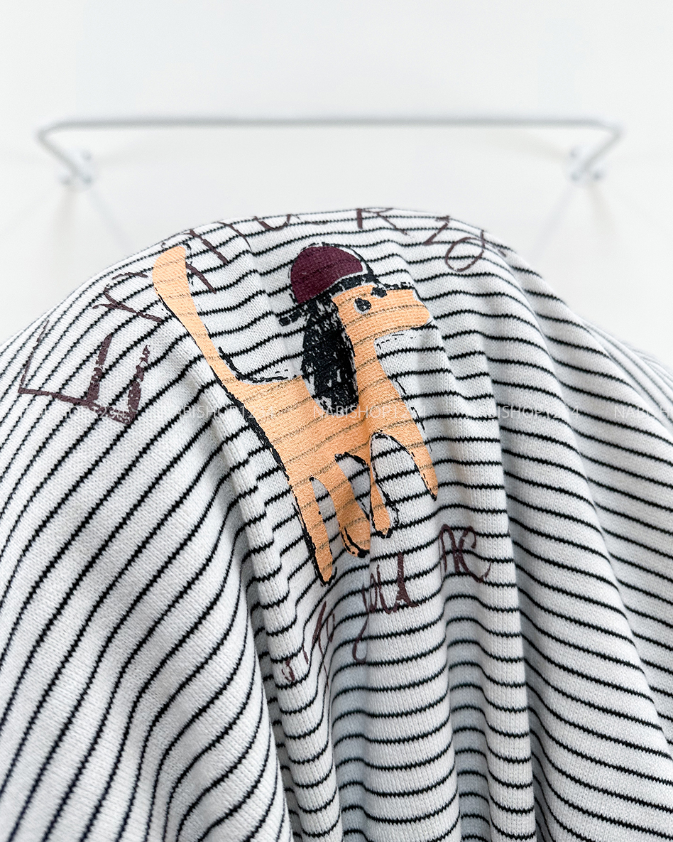 Áo Thun Số 349-M TD Cún Kẻ Ngang