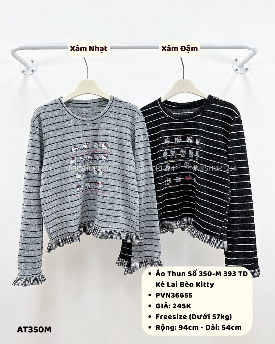 Áo Thun Số 350-M 393 TD Kẻ Lai Bèo Kitty