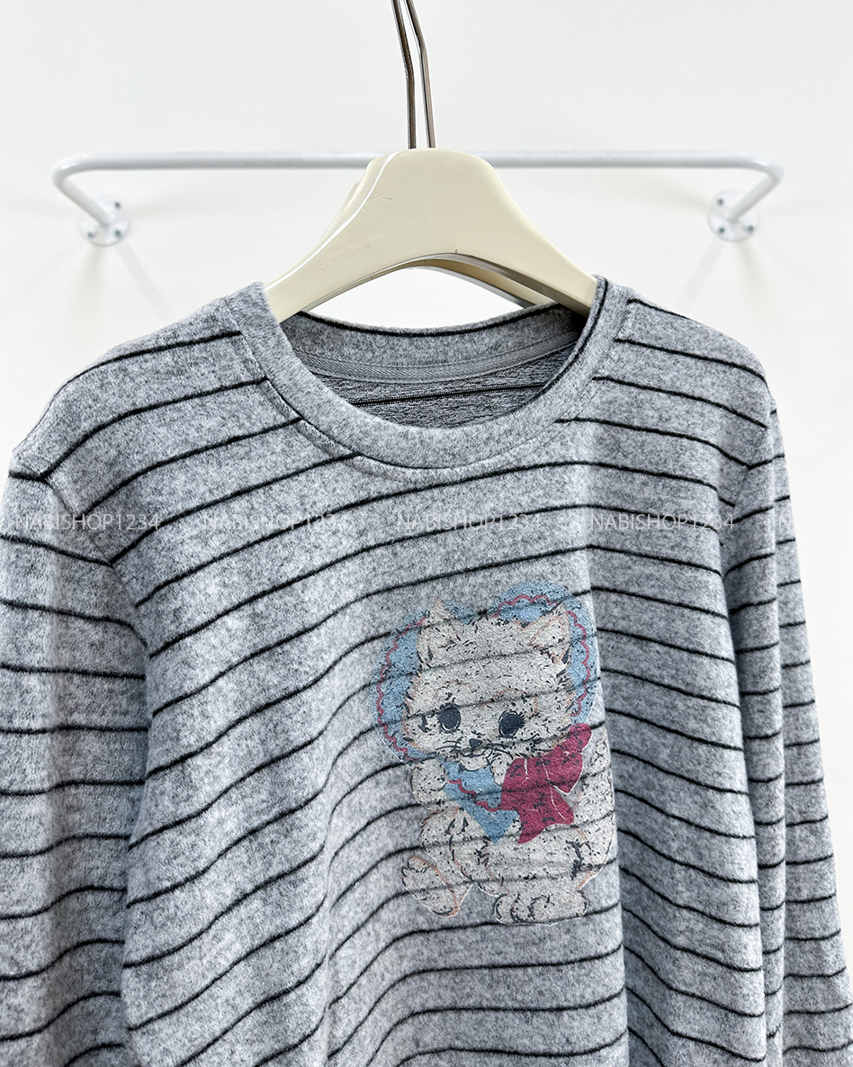 Áo Thun Số 352-M 385 TD Kẻ Lai Bèo Mèo