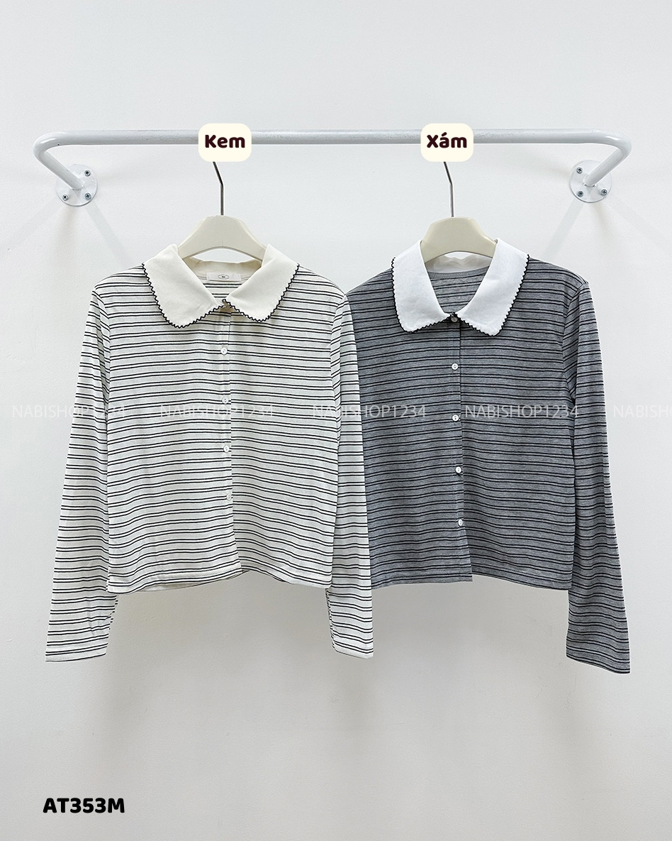 Áo Thun Số 353-M TD Polo Viền Kẻ Ngang