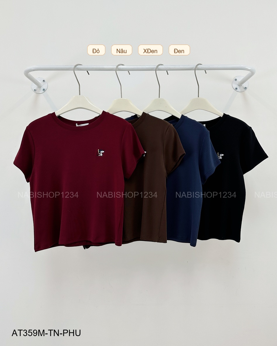 Áo Thun Số 359-M TN Thêu Snoopy