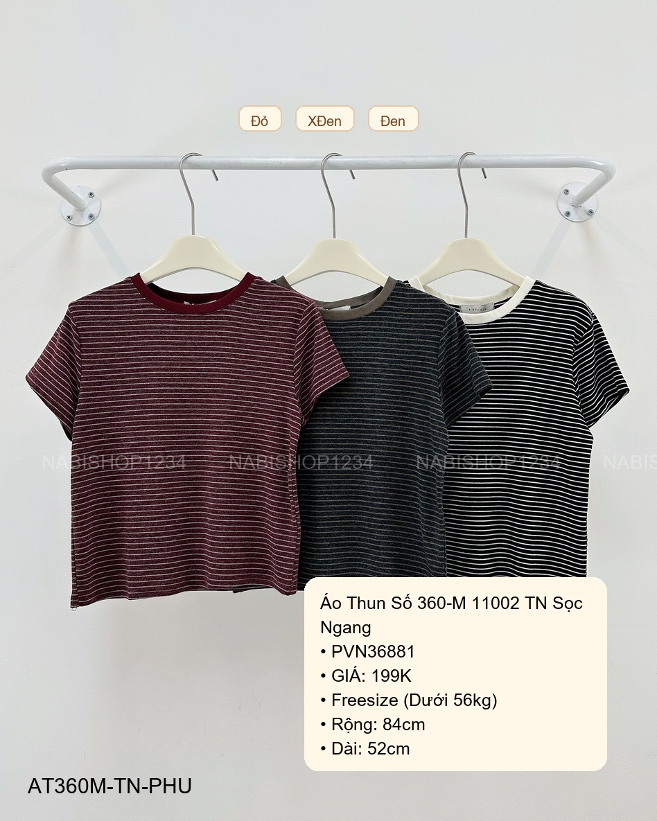 Áo Thun Số 360-M 11002 TN Sọc Ngang