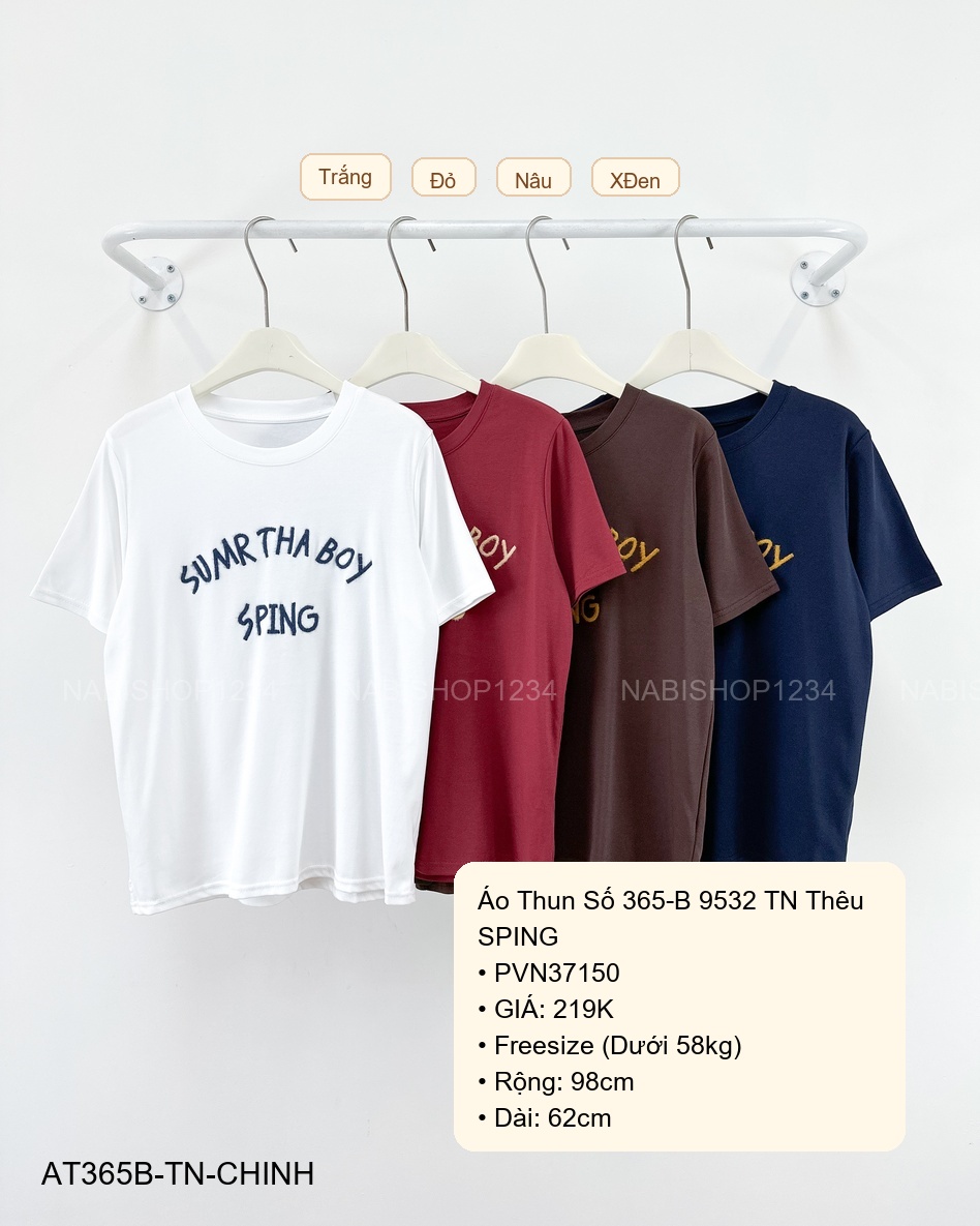 Áo Thun Số 365-B 9532 TN Thêu SPING