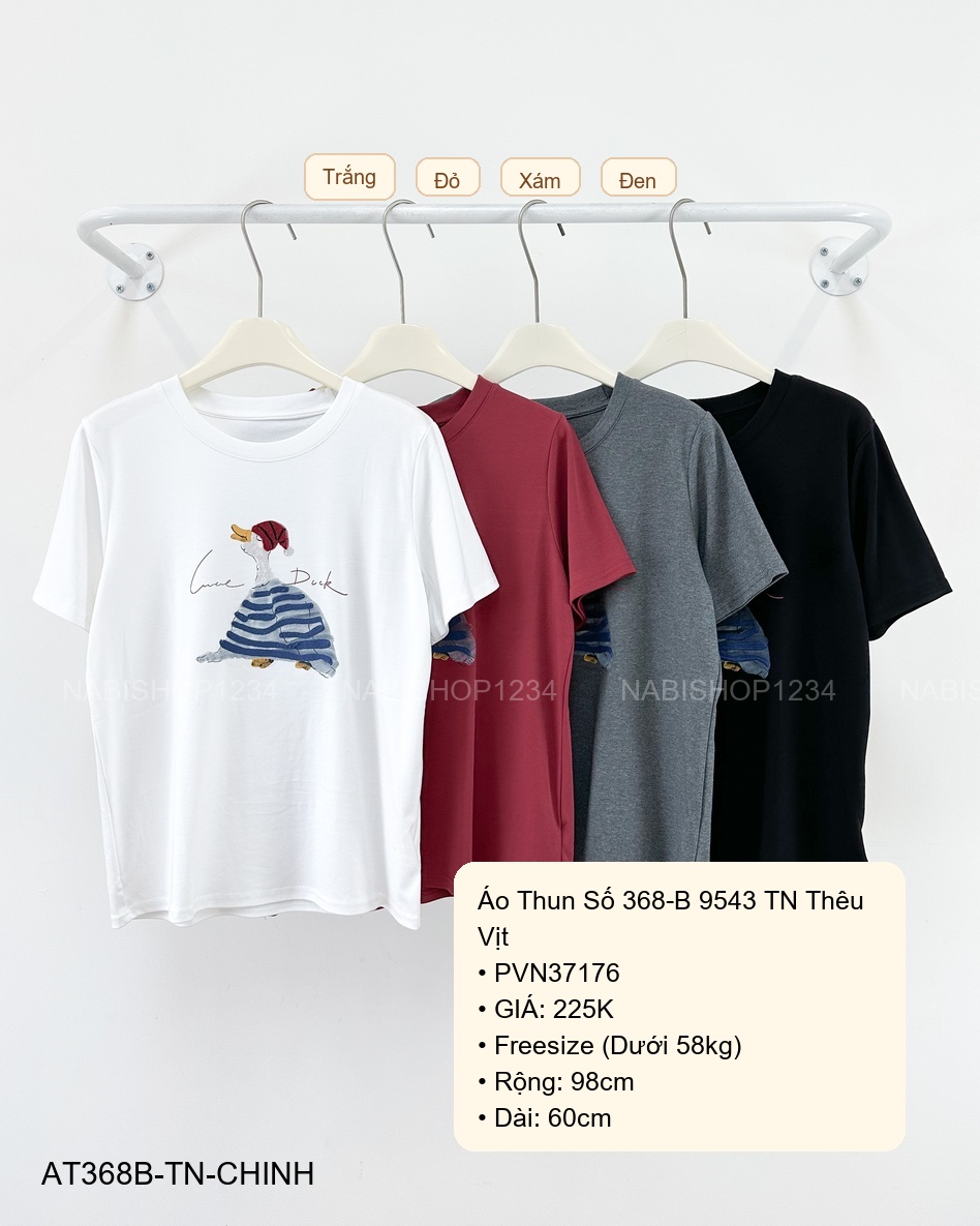 Áo Thun Số 368-B 9543 TN Thêu Vịt