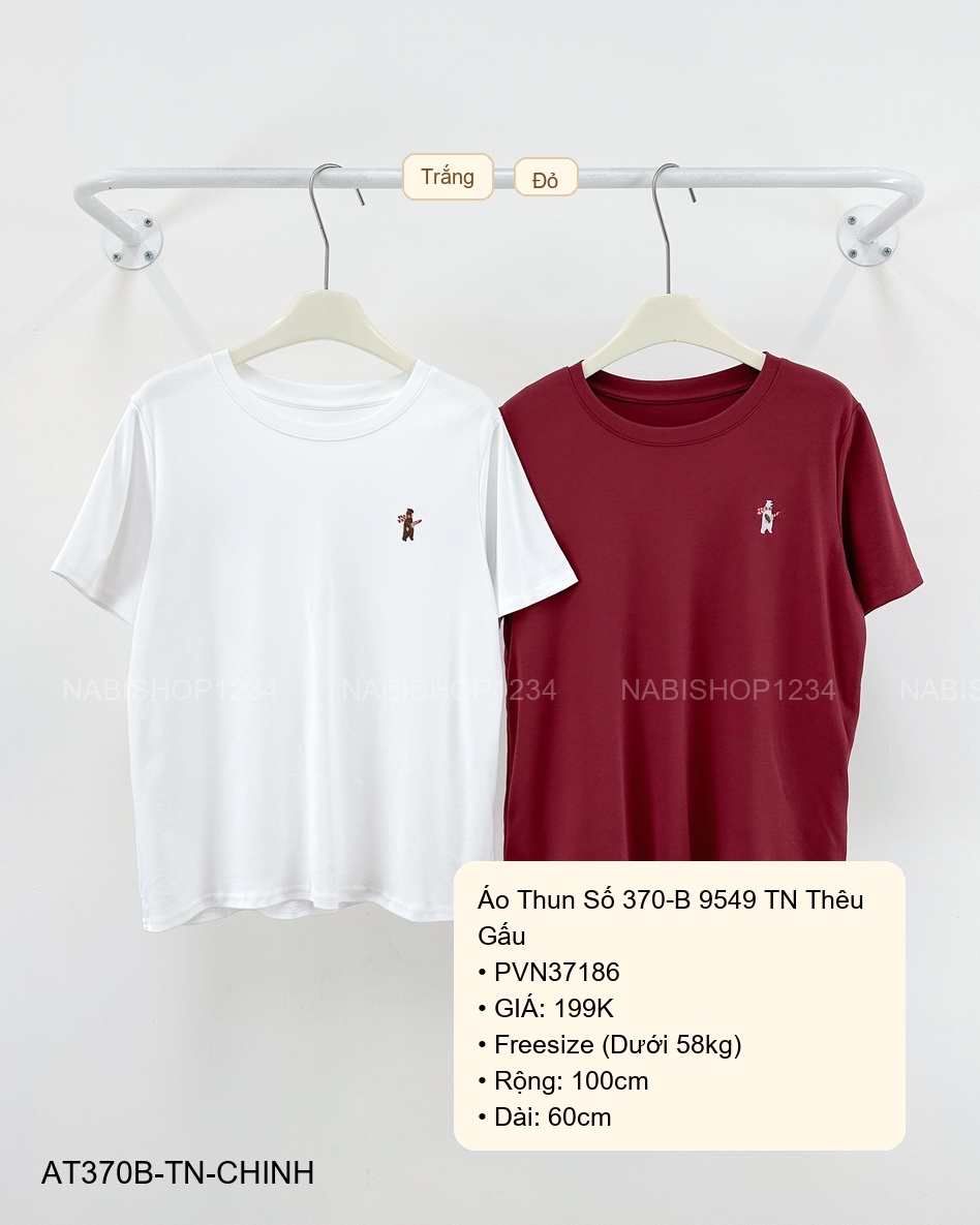 Áo Thun Số 370-B 9549 TN Thêu Gấu