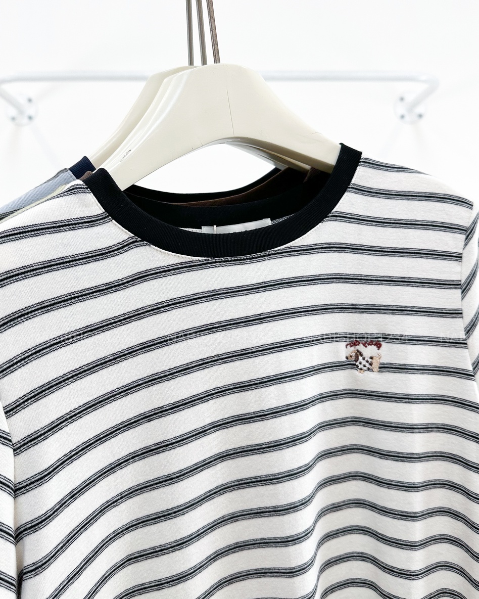 Áo Thun Số 371-D 1132 TN Kẻ Ngang Cún