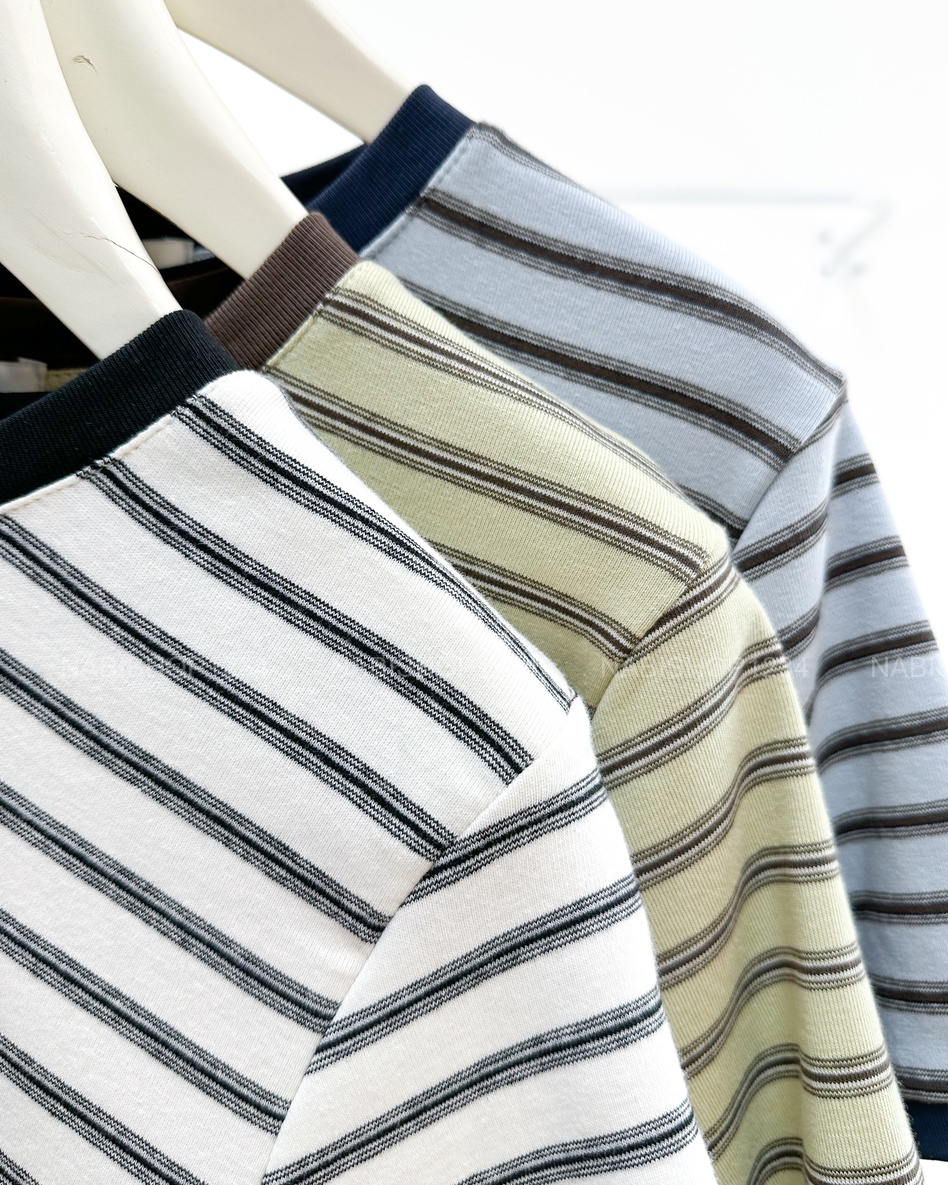 Áo Thun Số 371-D 1132 TN Kẻ Ngang Cún