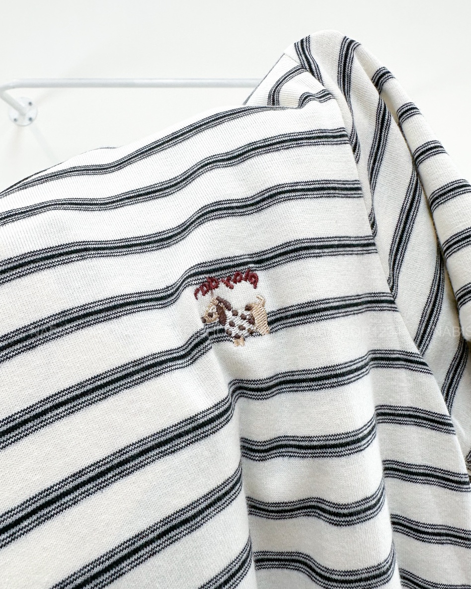 Áo Thun Số 371-D 1132 TN Kẻ Ngang Cún