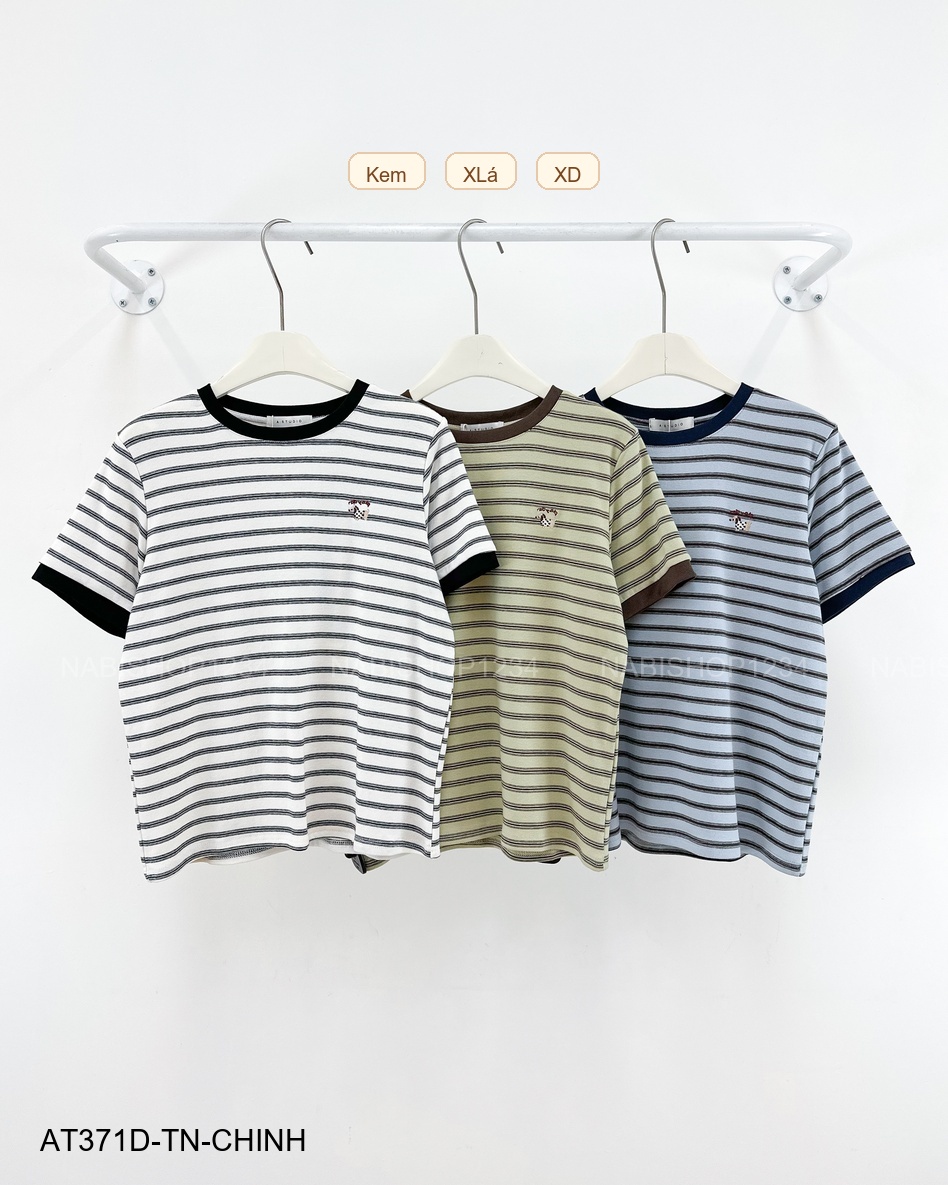 Áo Thun Số 371-D 1132 TN Kẻ Ngang Cún