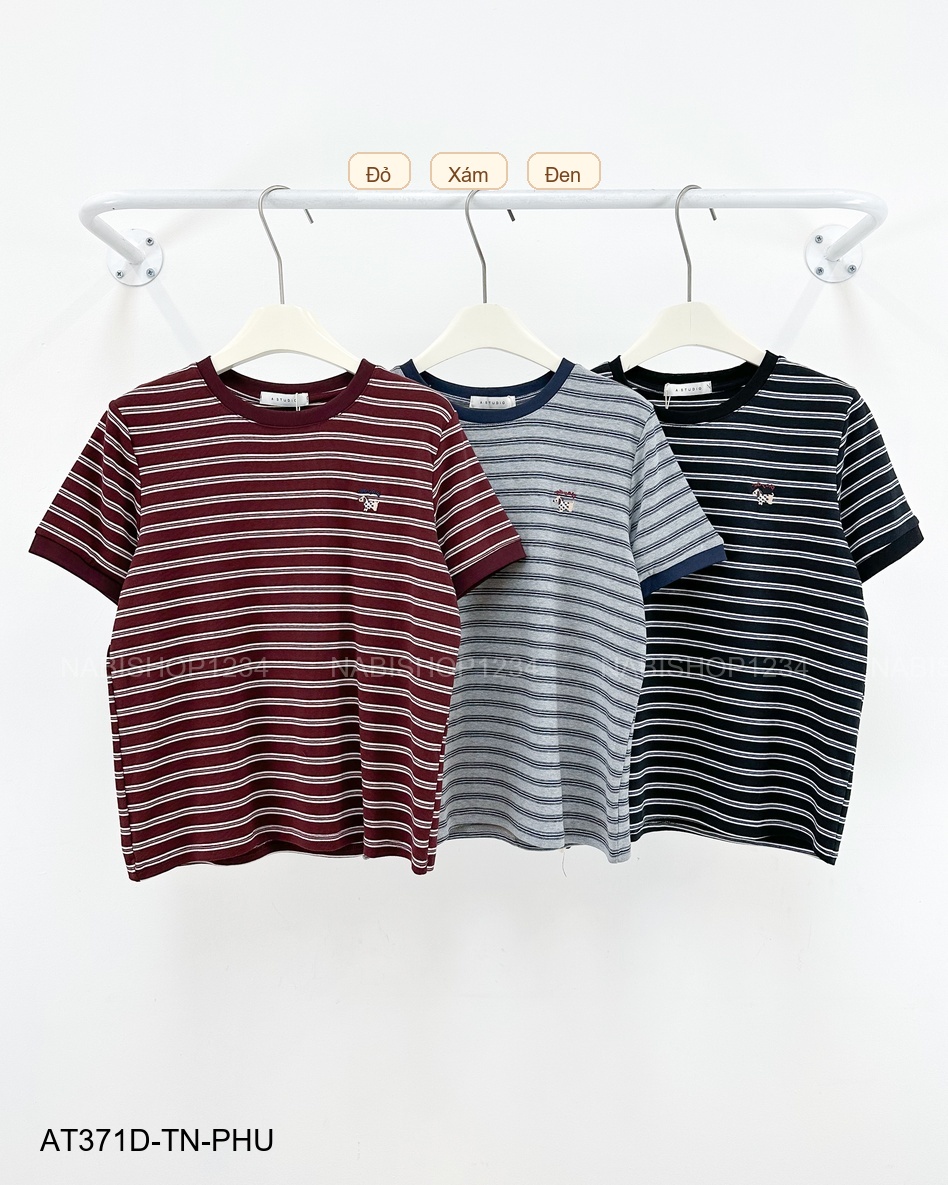 Áo Thun Số 371-D 1132 TN Kẻ Ngang Cún