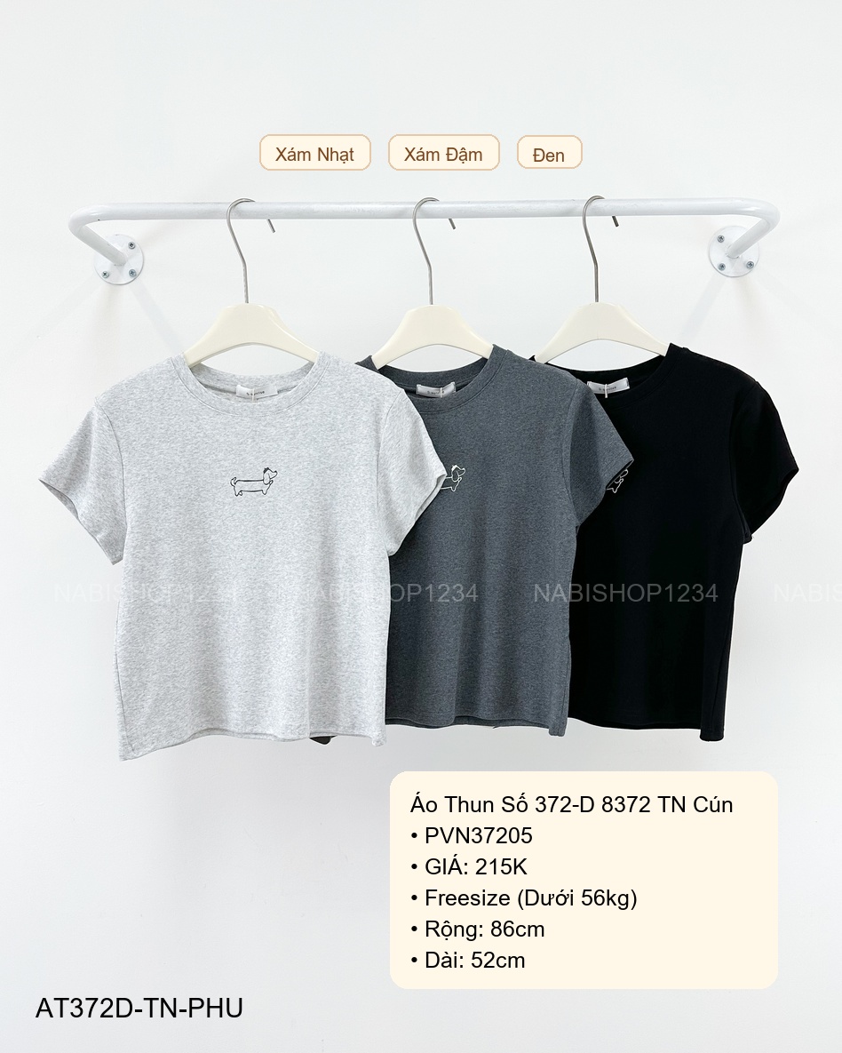 Áo Thun Số 372-D 8372 TN Cún