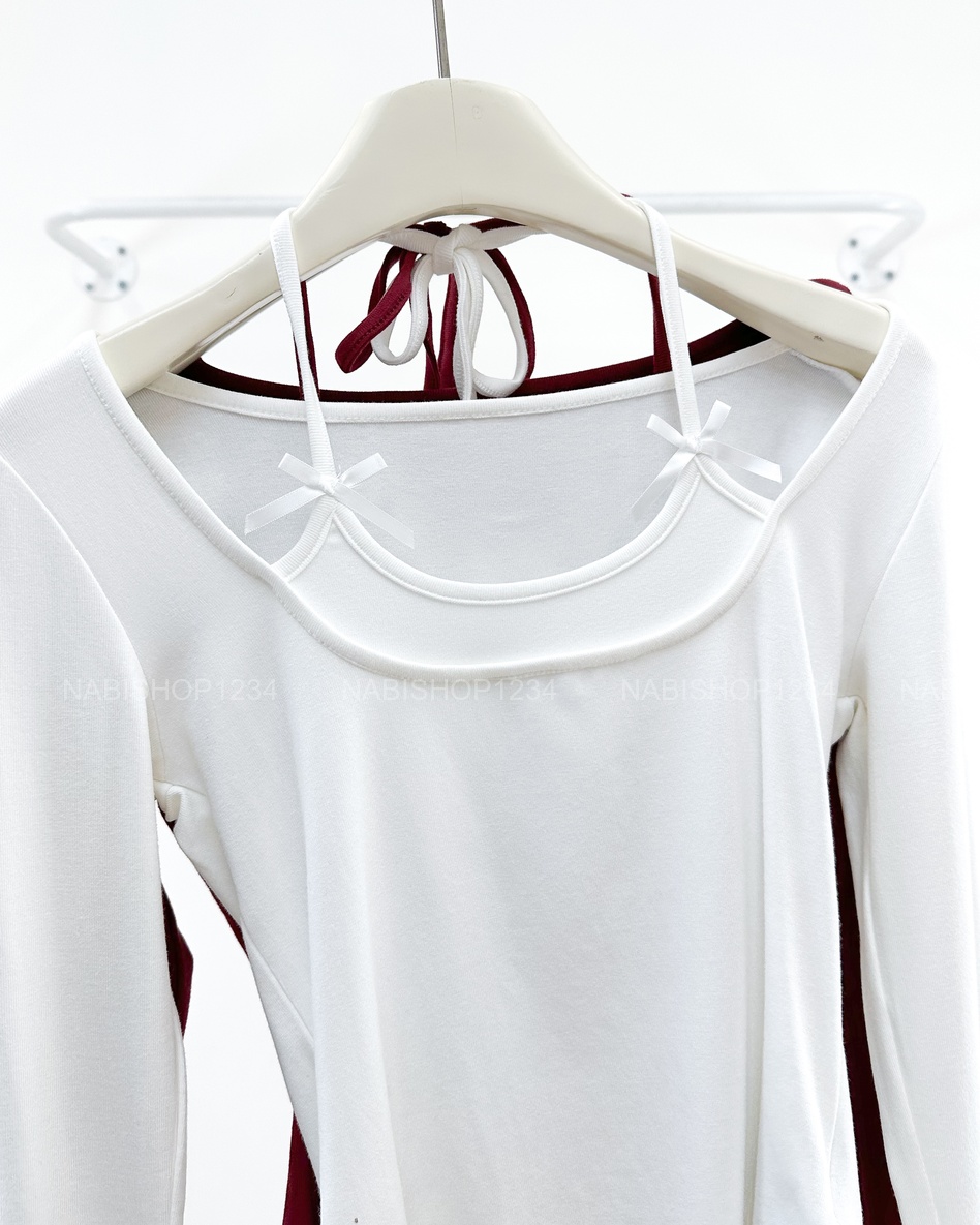 Áo Thun Số 376-B 6874 TD Cổ Yếm Nơ