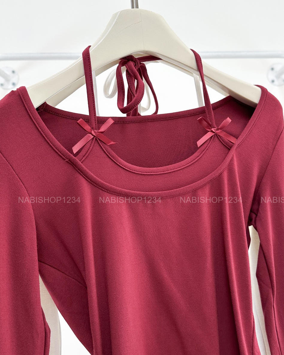 Áo Thun Số 376-B 6874 TD Cổ Yếm Nơ