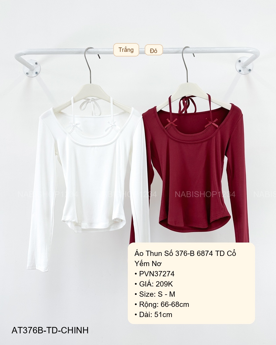 Áo Thun Số 376-B 6874 TD Cổ Yếm Nơ