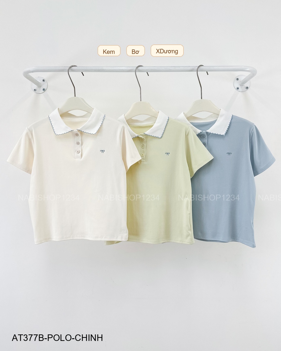 Áo Thun Số 377-B 8335 TN Polo Thêu Nơ