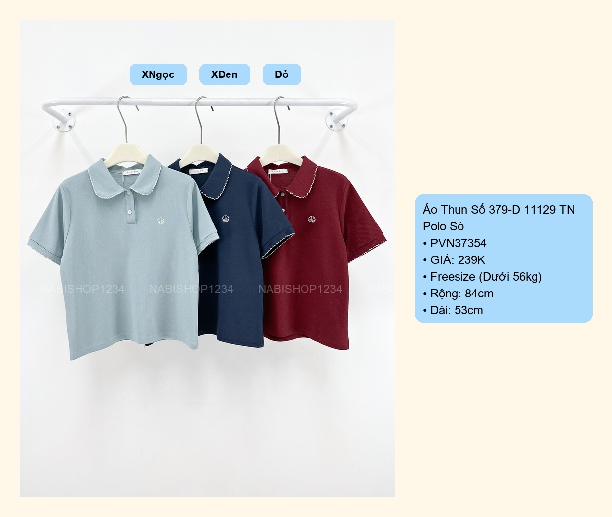 Áo Thun Số 379-D 11129 TN Polo Sò