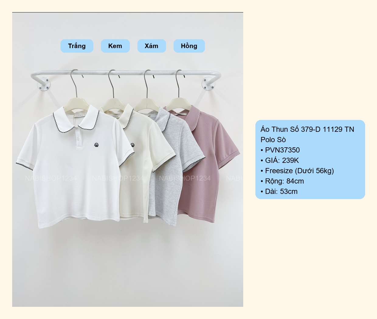 Áo Thun Số 379-D 11129 TN Polo Sò