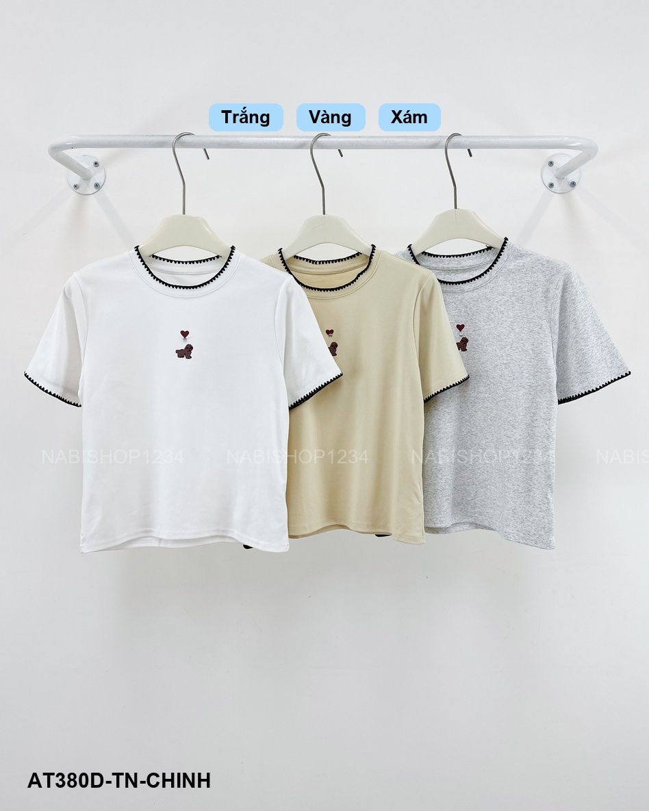 Áo Thun Số 380-B 9554 TN Viền Cún Tim