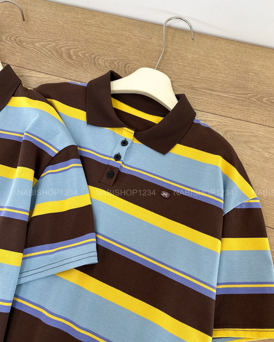 Áo Thun Số 385-B 8346 TN Polo Sọc Màu