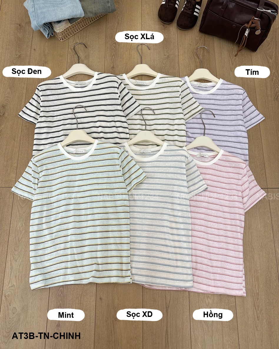 Áo Thun Số 3-B 11136 TN Kẻ Nhỏ