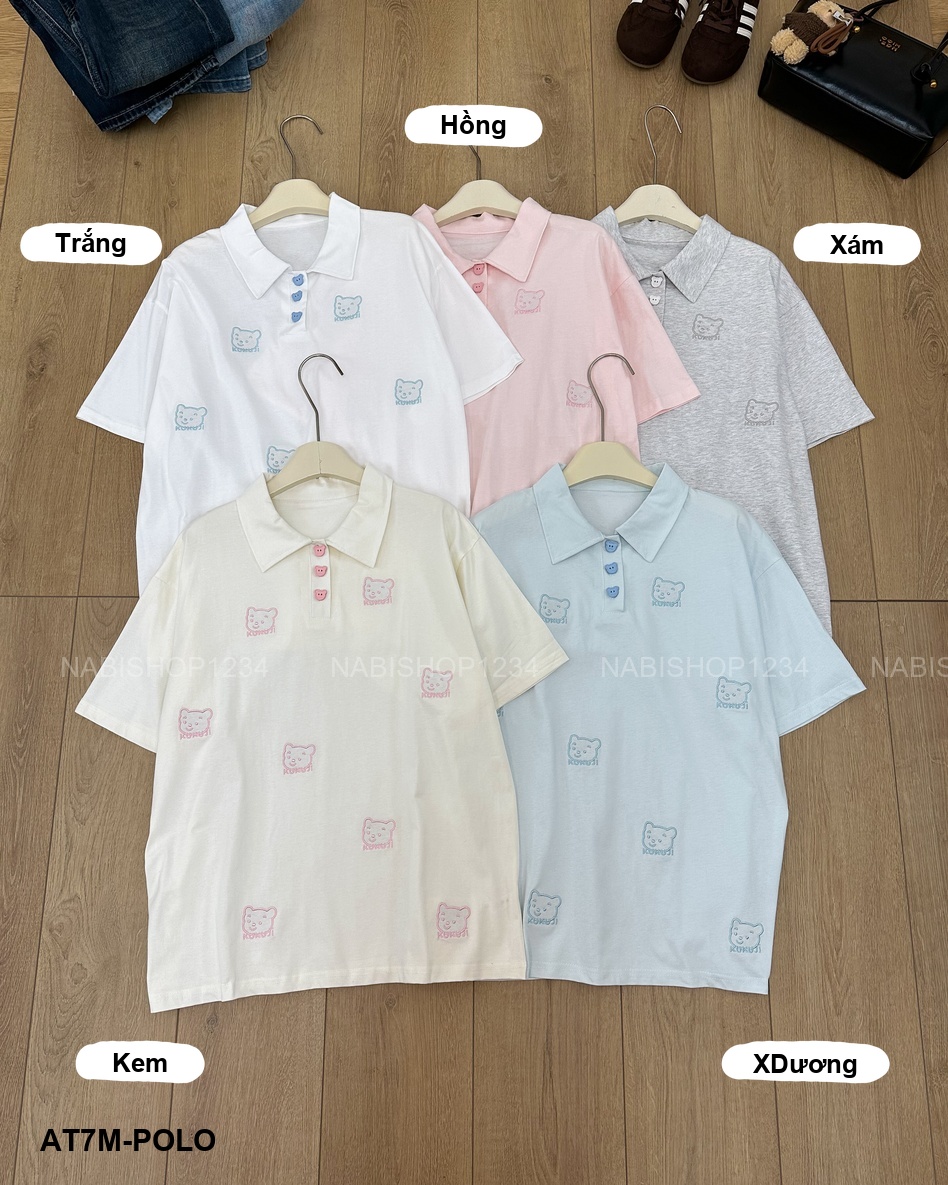 Áo Thun Số 7-M 8325 TN Polo Oversize Gấu