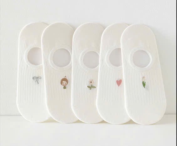 Tất Số 72-K Lười Thêu Hình Mạc YKZZ