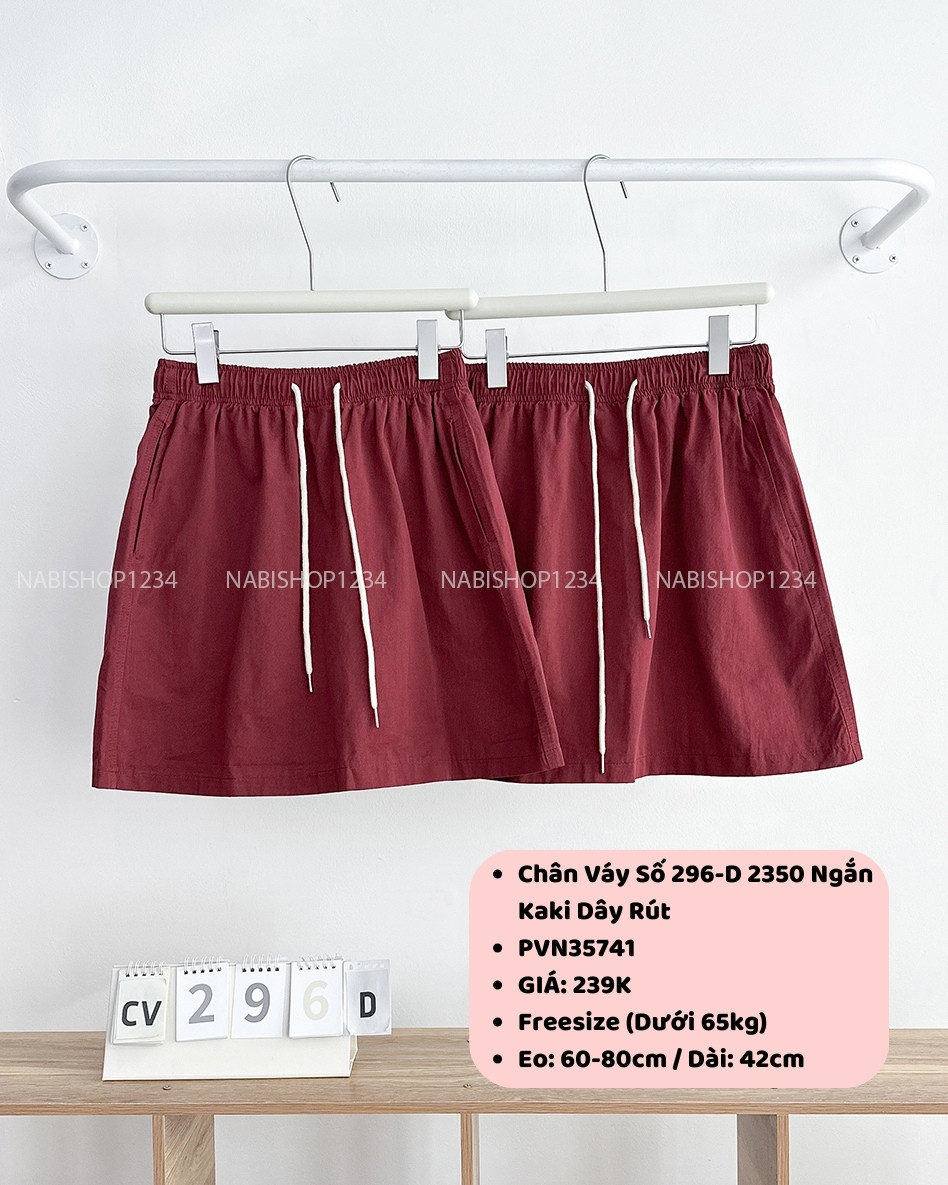 Chân Váy Số 296-D 2350 Ngắn Kaki Dây Rút