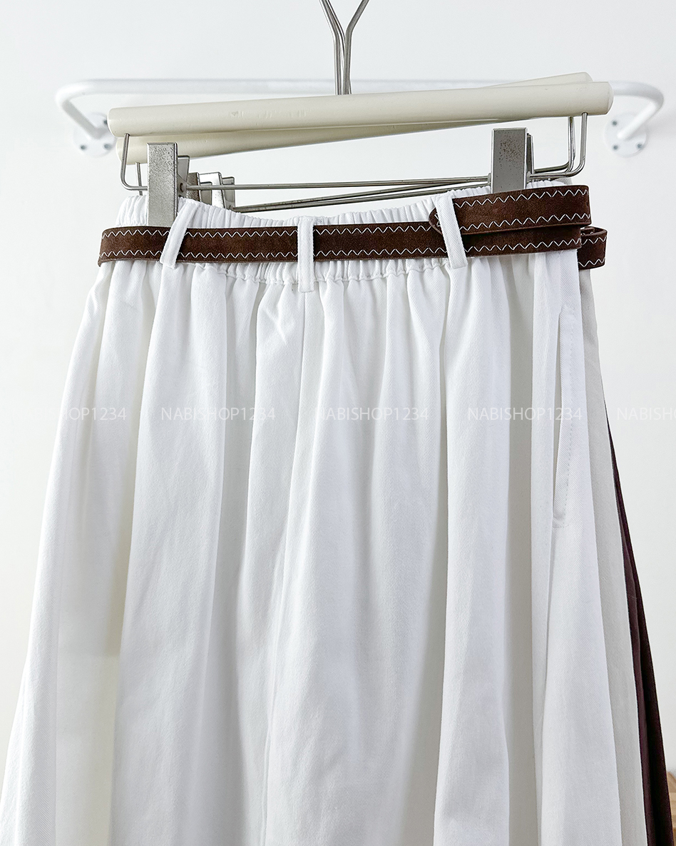 Chân Váy Số 325-M 25066 Dài Viền Giữa Đai To+Nịt