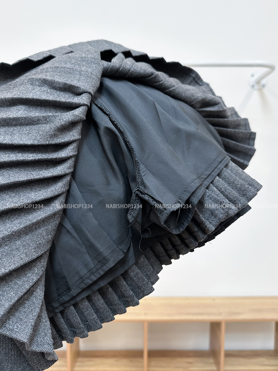 Chân Váy Số 334-M 6920 Ngắn Dạ Xếp Ly Nơ