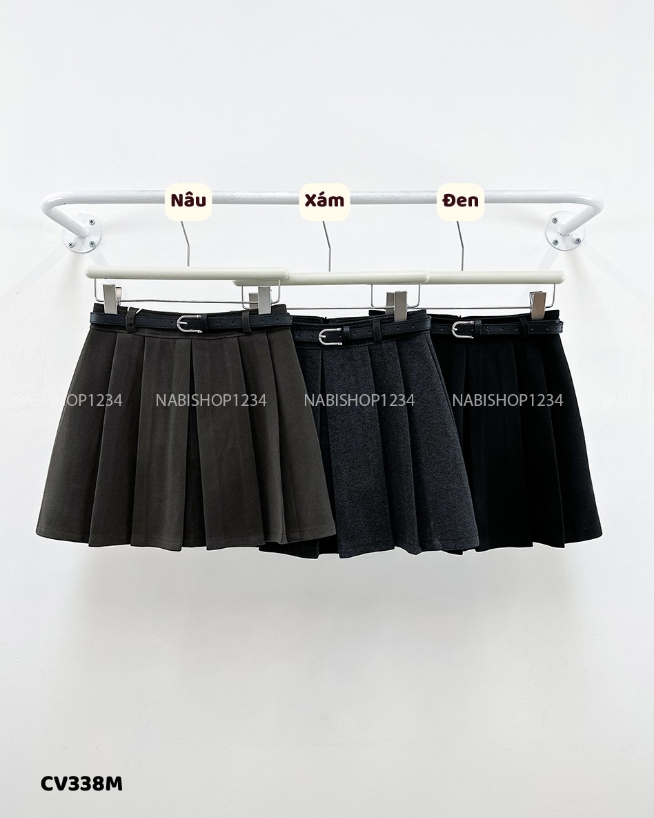 Chân Váy Số 338-M 869 Dạ Xếp Ly + Nịt