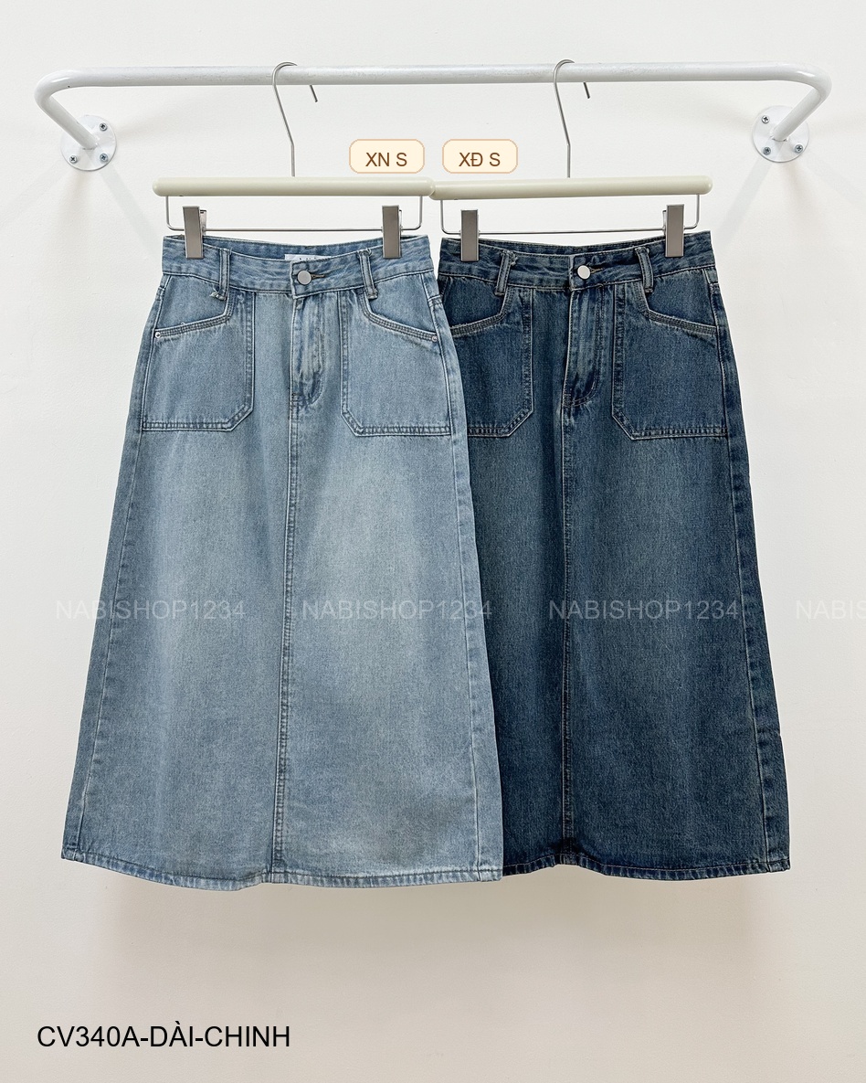 Chân Váy Số 340-A 305 Dài Jean 2 Túi