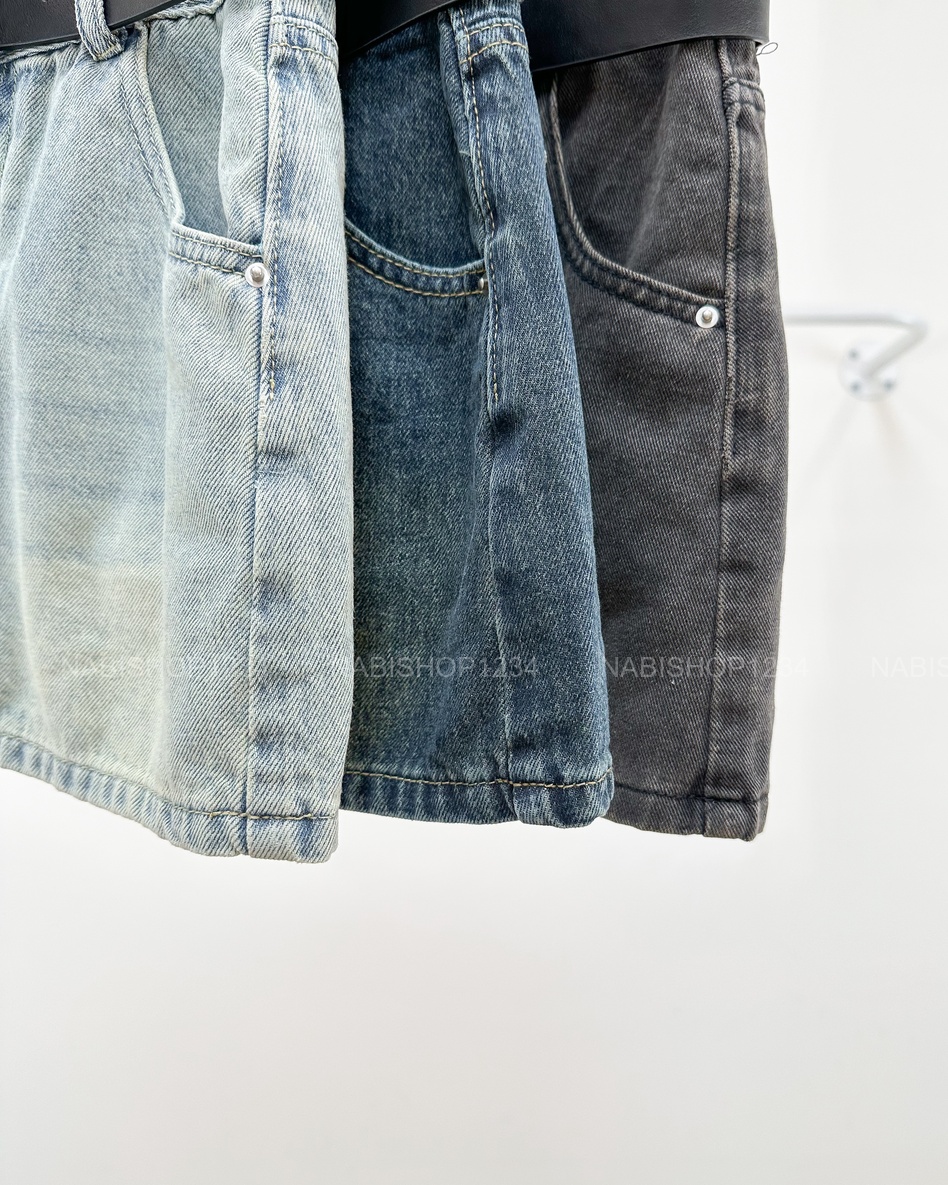 Chân Váy Số 343-B 6025 Ngắn Jean Trơn+Nịt
