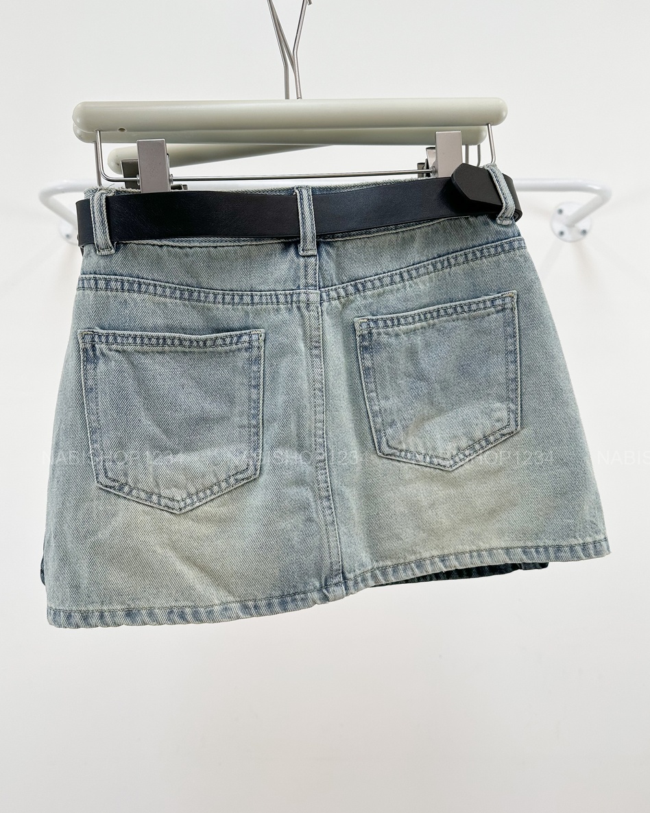 Chân Váy Số 343-B 6025 Ngắn Jean Trơn+Nịt