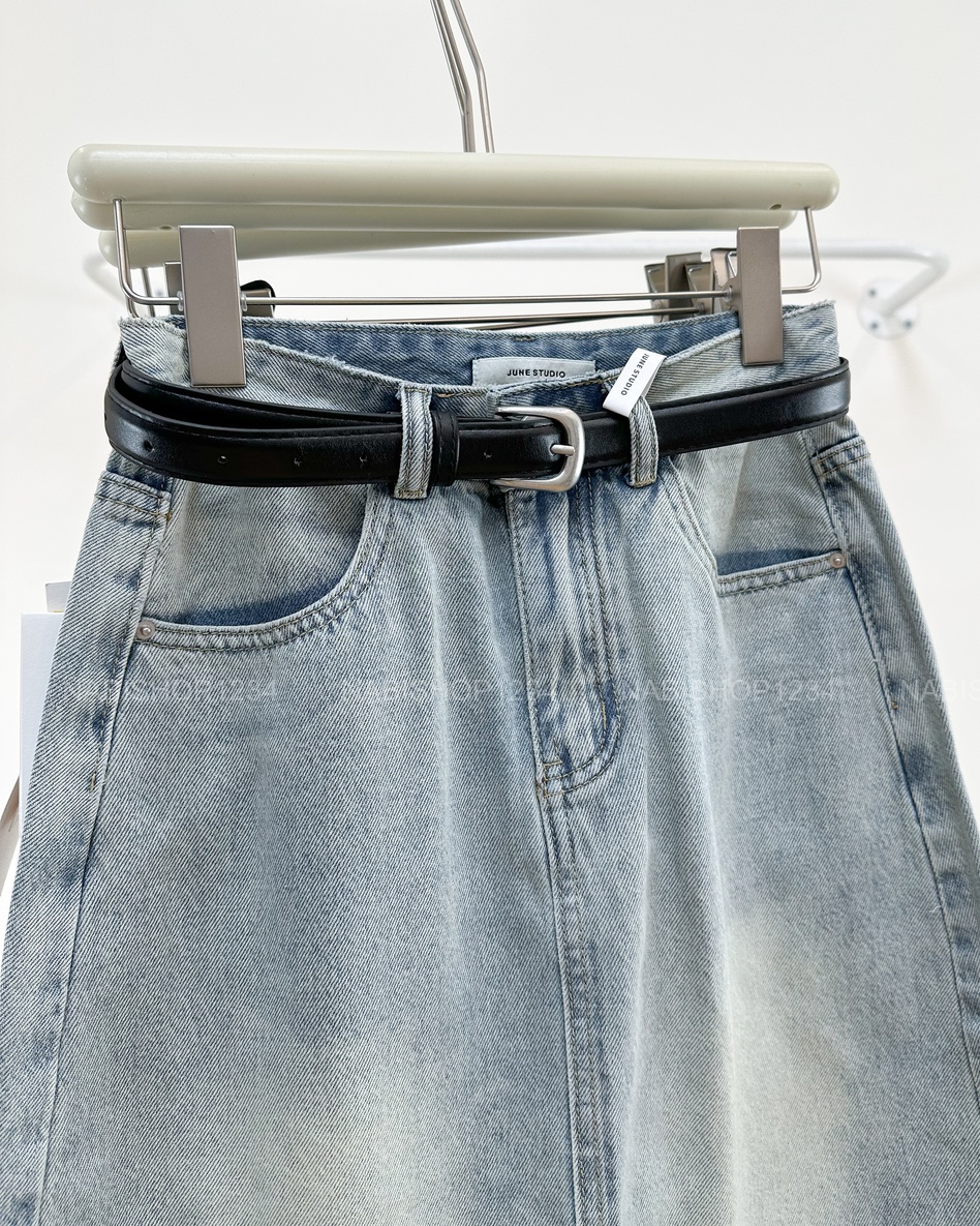 Chân Váy Số 344-B 9168 Lửng Jean Trơn + Nịt