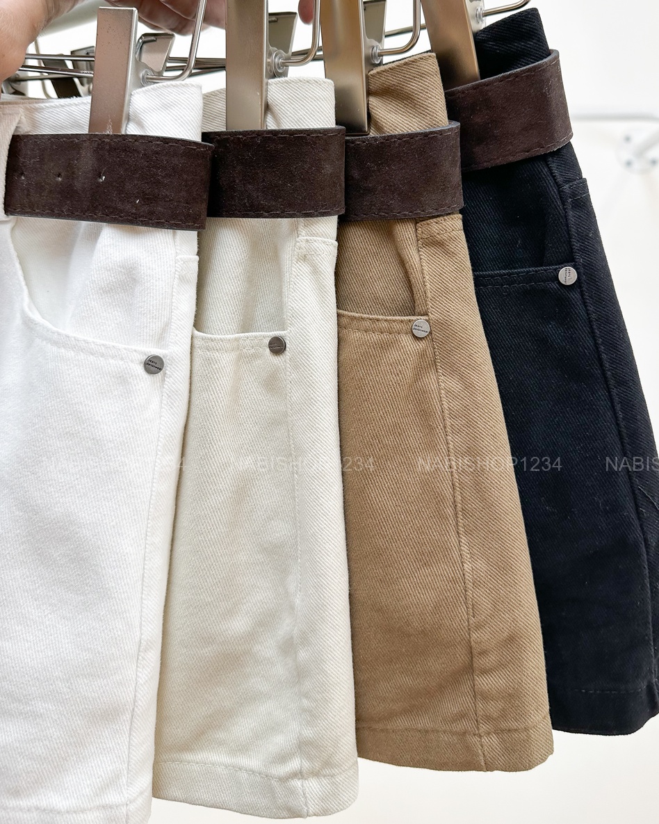 Chân Váy Số 346-B 3371 Ngắn Kaki 4 Đai + Nịt