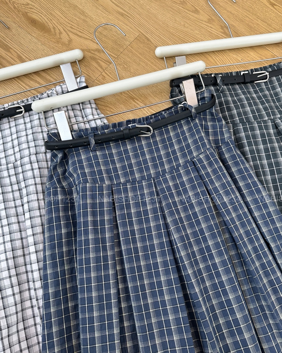 Chân Váy Số 354-D 6130 Dài Caro+Nịt