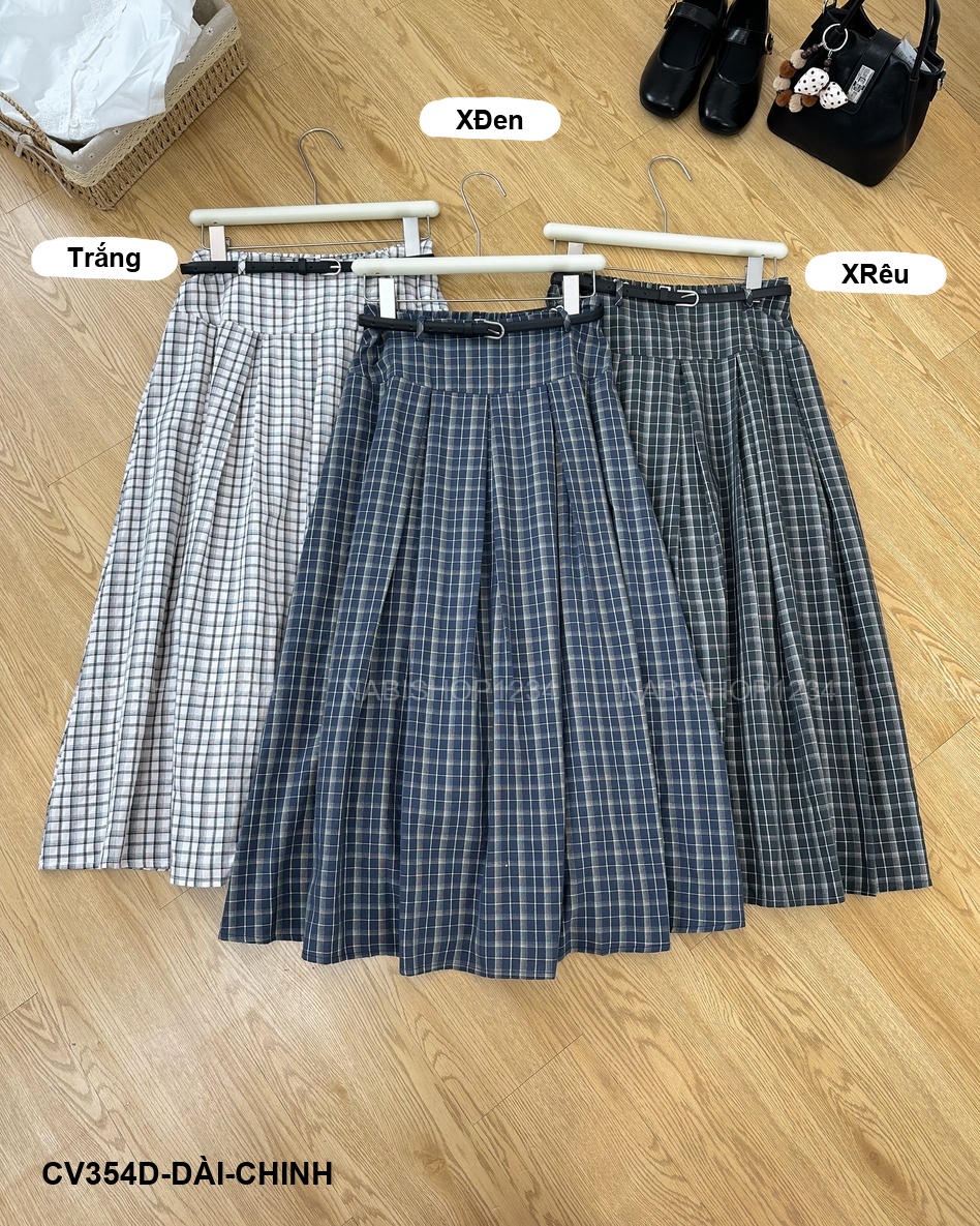 Chân Váy Số 354-D 6130 Dài Caro+Nịt